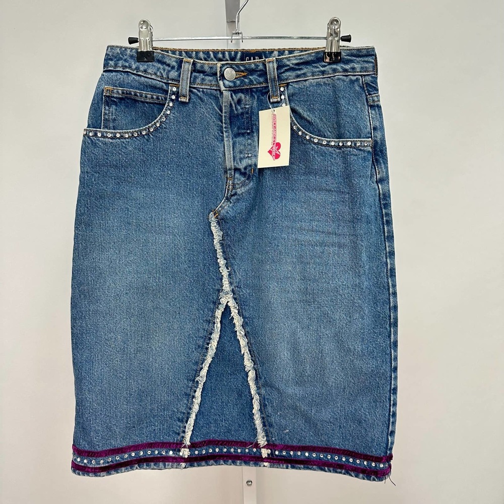 Y2K GAP Bedazzled Denim Skirt